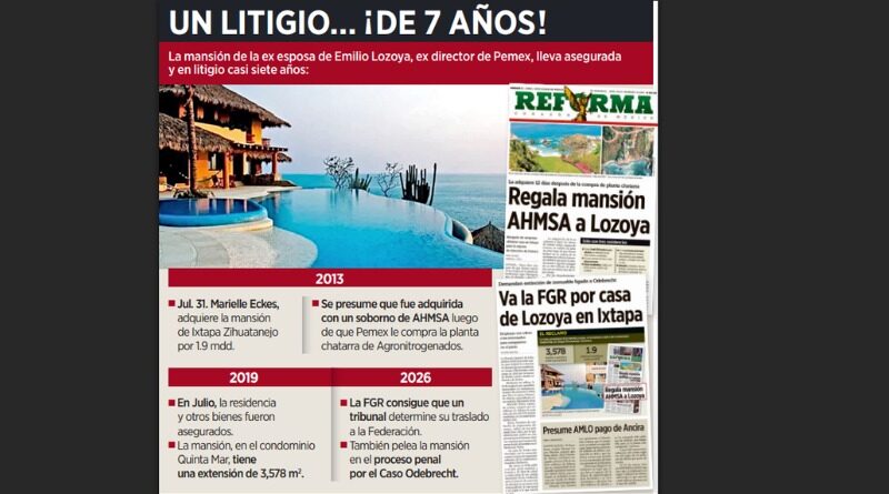 GANA LA FGR MANSIÓN A EX ESPOSA DE LOZOYA