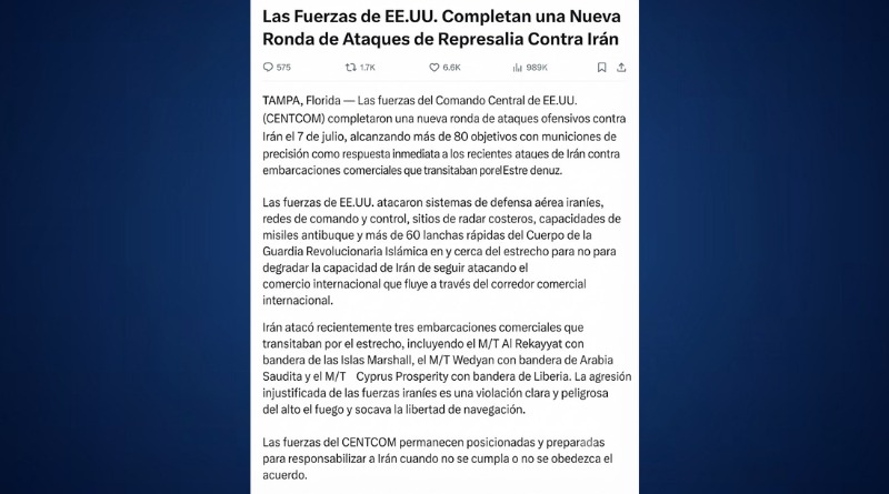 EU CONFIRMA ATAQUE A 170 OBJETIVOS IRANÍES