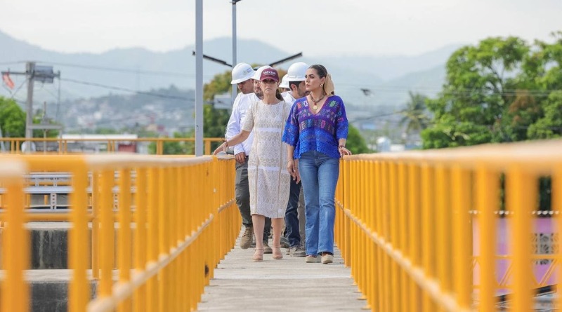 EVELYN SALGADO Y SHEINBAUM INSPECCIONAN OBRAS HIDRÁULICAS EN ACAPULCO