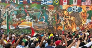 EXPRESAN CON PINTURA LA PASIÓN MUNDIALISTA