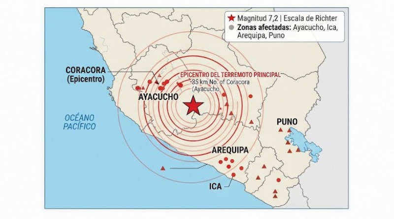 PERÚ SUFRE MÚLTIPLES RÉPLICAS POSTERIORES AL TERREMOTO DE MAGNITUD 7,2