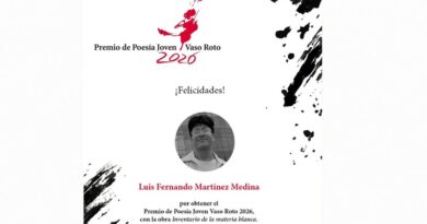 POESÍA JOVEN: TAPATÍO GANA PREMIO VASO ROTO